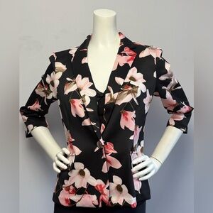 Business Coat with Pink and White Blooms